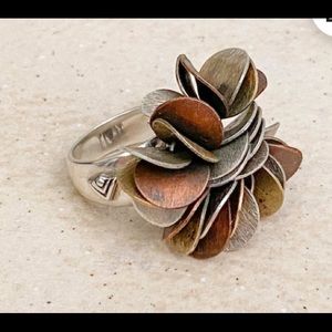 Silpada 925 Sterling Silver Multi Gemstone Cluster Ring Size 8